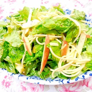 ❤グリーンレタスと林檎とサラダ菜のパスタサラダ❤